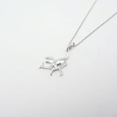 モンキー モチーフ ダイヤモンド ペンダント ネックレス 0.003ct K18WG 新品仕上げ Sランク