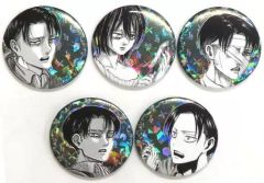 [중고] 배지 핀스 리바이어커맨 홀로그램 빅캔 배지(5개 세트) [진격의 거인 Levi Birthday2022]