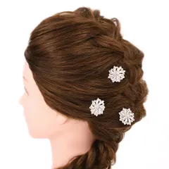 髪飾り Ｕピン 可愛い かんざし 簪 キラキラ パール ラインストーン 花 3点セット 黒留め 訪問着 フォーマル 着物 和装 振袖 成人式 結婚式 卒業式 入園式 卒園式 謝恩会 七五三パーティー W20 283-254 p955　Si