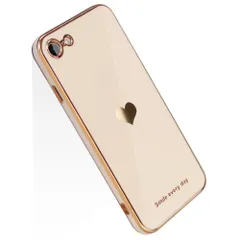 【特価商品】軽量 耐衝撃 ストラップホール付き ソフト iPhone8 iPhone8 tpu キャラクター カバー レンズ保護 メッキ加工 かわいい (iPhone 兼用 第2/3世代 ケース SE2/7/8/SE3 SE / / smile-ピンク) 7