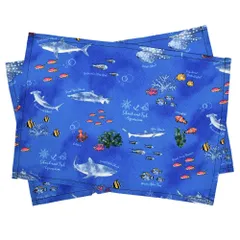 ブルーラグーン_25cm×35cm_綿100% COLORFUL CANDY STYLE ランチョンマット 男の子 子供用 おしゃれ 布 給食 ランチョンマット スタンダード ブルーラグーン N3695700