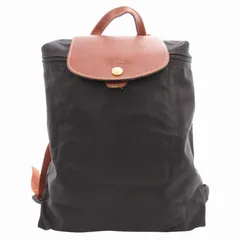 ロンシャン LONGCHAMP ル プリアージュ LE PLIAGE リュックサック デイバッグ ロゴ ナイロン レザー 黒 ブラック /GV ■GY18
