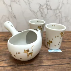 【セール】【美濃焼】機能急須 ちゃーみる 晶光作 猫柄 急須 湯呑 セット Mino Ware Set of Teapot and Cups Cat Footprints