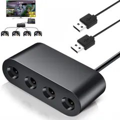 Chayooニンテンドースイッチ用ゲームキューブコントローラ接続タップSwitchGCコントローラー接続タップ【2024年モデル型】gcコントローラー接続タップ3IN1変換アダプタTURBO連発機能4ポート最…