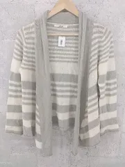 ◇ JOURNAL STANDARD relume ボーダー 長袖 カーディガン サイズF ベージュ グレー レディース 【中古】 【1002800932030】
