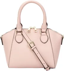 Miwoluna ショルダーバッグ ハンドバッグ レディース 2way トート ミニ 軽量 コンパクト 斜めがけ ポーチ 2種類のストラップ(ピンクベージュ,  横幅27cmx高さ18cmxマチ)