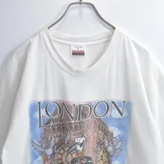 90s GARFIELD ガーフィールド キャラクター Tシャツ イギリス ロンドン オフィシャル スーベニア デザイン ホワイト ヴィンテージ ビンテージ USA アメリカ古着 メンズM相当