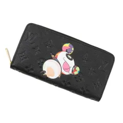 ルイヴィトン 長財布 モノグラム・アンプラント LV × TM ジッピー・ウォレット パンダ 日本限定 M14160 村上隆コラボ 黒 ブラック