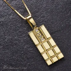 18金 ネックレス メンズ K18 ゴールド ダイヤモンド 男性用 日本製 鑑別書付き 刻印入り