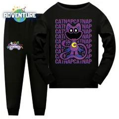 キャットナップ 長袖 パジャマ ロンT セットアップ 110 120 130 140 150 160 黒 ブラック 男の子 スマイリングクリッターズ 服 キッズ 子供 ポピープレイタイム c2