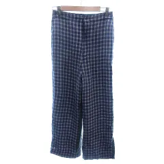 ビームスボーイ BEAMS BOY ワイドパンツ イージー 切替 チェック 紫 パープル /AU