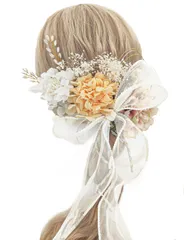 [JZOON] 髪飾り 成人式 卒業式 和装 結婚式 袴 着物 浴衣 振袖 ドライフラワー プリザーブドフラワー 花嫁