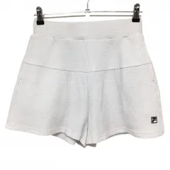 【超美品】フィラゴルフ キュロットスカート 白 織生地 凹凸生地 内側インナーパンツ レディース M ゴルフウェア FILA GOLF