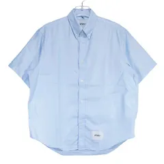 美品 WTAPS ダブルタップス 23SS REPO 02/SS/POLY.HERRINGBONE.COOLMAX 231GWDT-SHM04 リポ ショートスリーブ ヘリンボーン クールマックス シャツ サックス 半袖 サイズ01(S) mayk