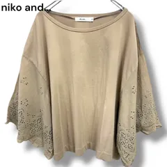 niko and... ニコアンド　ベージュ コットン Tシャツ レース袖 トップス ブラウス カットソー　サイズ3