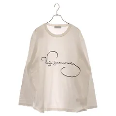 Yohji Yamamoto POUR HOMME (ヨウジヤマモト プールオム) 21SS 朝倉優佳 デッサンロゴ 長袖Tシャツ カットソー ホワイトのサムネイル