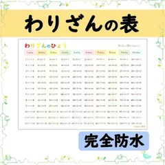 【わりざんの表】規則性のある表で仕組みを理解しながら暗記も◎完全防水のためお風呂ポスターにもできます！のサムネイル