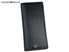 エンポリオ アルマーニ 長財布 EMPORIO ARMANI Y4R256 YAQ2E 81072 BLACK GA イーグルマークプレート付き ブラックレザー メンズ ロング ウォレット 札入れ 長財布