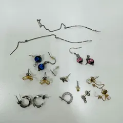 A【まとめ売り】ピアス 石付き パール付き 片耳 ハンドメイド パーツ取り