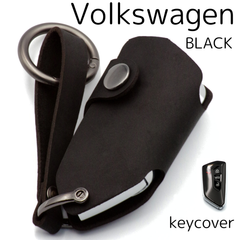 [NONINA] フォルクスワーゲン キーケース （黒用ページ） キーカバー キーホルダー オイルレザー 本革 for Volkswagen GOLF ゴルフ VW スマートキーケース