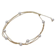 タサキ TASAKI ブレスレット レディース ブランド 750YG パール イエローゴールド 3連 ジュエリー 磨き済み 【中古】