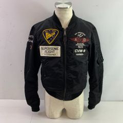 04w3912▽※【中古】アヴィレックス AVIREX MA-1フライトジャケット U.S.NAVAL AVIATION 6182132 ジャケット ロゴ ブラック Mサイズ 【八王子店】