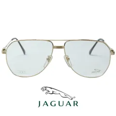 【新品・未使用・アンティーク】メガネ JAGUAR ジャガー メタル ゴールド ツーブリッジ メンズ 人気ブランド 有名ブランド レトロ