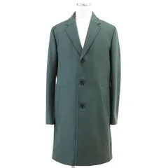 【美品】HUGO BOSS ヒューゴボス チェスターコート カシミヤブレンド シグネチャー ロゴ ボタン ノッチドラペル アウター メンズ サイズ 48 モスグリーン ポルトガル製のサムネイル