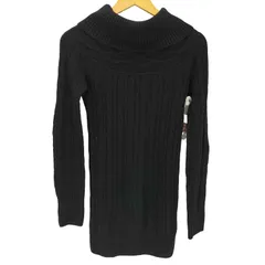バーニーズニューヨーク BARNEYS NEWYORK ウール100 ケーブル編み タートルネック ニット ミニワンピ チュニック レディース FREE 