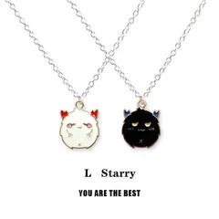 ペアネックレス カップル 人気 可愛い シルバー ブラック 2個セット