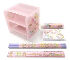 【中古】グッズセット 集合(いっしょにおとまり会/ピンク) ステーショナリー付き小物入れ  「すみっコぐらし」