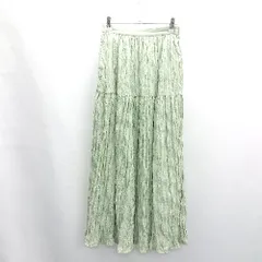 ◇ ⊂ Ray BEAMS レイビームス 後ろウエストゴム ロング丈 フレア スカート サイズ表記なし グリーン レディース E  【1502180048456】