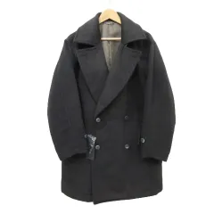 ADRER ビーバーメルトンオーバーPコート ブラック Sサイズ ADRER コート ジャケット Beaver melton over P-coat / ビーバー