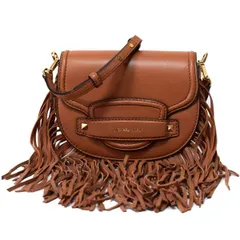 マイケルコース バッグ MICHAEL KORS ラムレザー キャリー スモール スリム サドル スタッズ フリンジ 2way ショルダー クラッチバッグ ブラウン 32F8G0CC5L