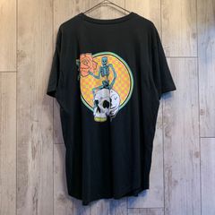 DK スカル GAIKOTSU プリントTシャツ ビッグサイズ ブラック ドクロ ガイコツ 骸骨 【レディースXL】