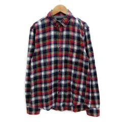 レイジブルー RAGEBLUE カジュアルシャツ 長袖 ボタンダウン チェック柄 M マルチカラー レッド 赤 /MS37