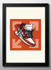 12772ナイキ アート スニーカー A3 サイズ ポスター アート おしゃれ 絵画 インテリア 北欧 イラスト マット紙 艶消し アートパネル 額 フレーム デザイン 壁掛け ギフト 新築祝い ディスプレイ 