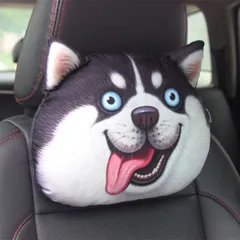 【N】ヘッドレスト クッション 車 椅子 チェア カー用品 ネックパッド 軽自動車 アニマルフェイス で愛車 が キュート に おしゃれ かわいい 可愛い 猫顔 犬顔 猫グッズ 猫 雑貨 車用 脱臭 除湿 新品 送料無料 ギフト プレゼントのサムネイル
