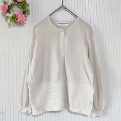 49-21 ー大特価ー 【ジョルジュレッシュ】 GEORGES RECH レディース トップス カーディガン (S) ラメ 長袖 コットン 綿 100% ライトベージュ オフホワイト