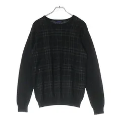 BURBERRY BLUE LABEL (バーバリーブルーレーベル) タータンチェック ウール混 クルーネックニット セーター ブラック FBK61-656-09のサムネイル