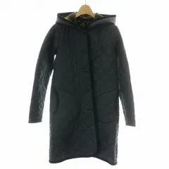 ラベンハム LAVENHAM キルティングコート ロング アウター フード フーディ フリース 迷彩柄 イギリス製 36 M 紺 ネイビー LAV-AT14-1 /MP ■GY37