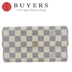【中古】 ルイヴィトン 二つ折り 長財布 ポルトフォイユ・サラ N61735 ダミエ・アズール レザー 市松模様 普段使い 小物 女性 レディース LOUIS VUITTON LV long wallet Damier Azur