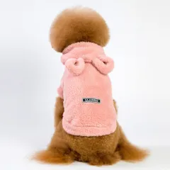 ☆ ピンク ☆ XL ☆ 犬服 秋 冬 防寒 ペット服 かわいい kln1826 パーカー 犬 フード付き 耳 ドッグウェア 犬の服 ペット服 犬服 防寒服 冬服 服 いぬ 犬用 2本足 モコモコ 暖かい あったか 防寒 もこもこ 冬 散歩