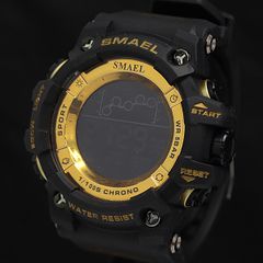 美品/新品】SMAEL デジタル アナログ 腕時計 ミリタリー ゴールド 黒 