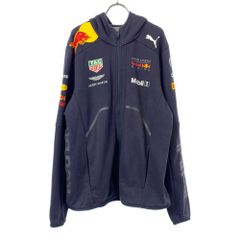 プーマ プリント 長袖 スウェット ジップパーカー L ネイビー PUMA メンズ