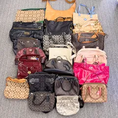 ①比較的美品あり🌈B～Jランク　COACH　　ハンドバッグ　ショルダーバッグ　　bag　レザー　PVC　シグネチャー　ブランドバッグ　まとめ　まとめ売り　21点　「０EL」