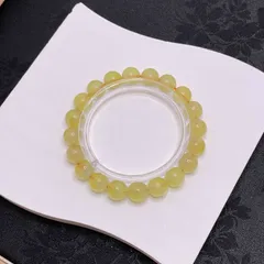 極上美品★【イエロープレナイト】★パワーストーン ブレスレット 天然石 原石  9.4-9.8mm ZB4763