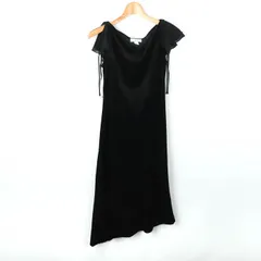 組曲 ワンピース ロングドレス 半袖 パーティー 結婚式 2次会 トップス 日本製 黒 レディース 2サイズ ブラック KUMIKYOKU 【中古】