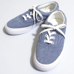 新品同様 POLO RALPH LAUREN ポロラルフローレン キャンバス ローカットスニーカー サイズUK4 約23.0cm インディゴ レディース 古着 中古 USED