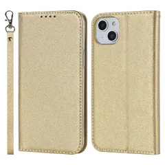 Elick iPhone 14 ケース 手帳型 薄型 高級PUレザー アイフォン 14 ケース 手帳型 iPhone14 iPhone 14 カバー マグネット式 ベルトなし ストラップ付き カード収納 iPhone 14 手帳型 ケース カバー ゴールド